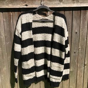 black & gray striped sweater